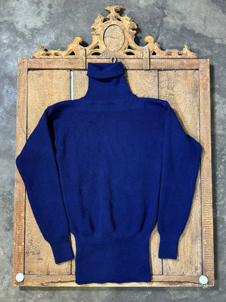 Roll Neck Italian Navy Sweater “S”