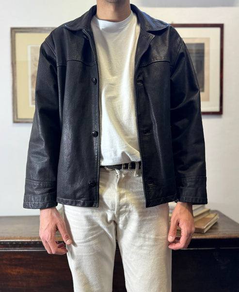 Veste en cuir vintage des années 80 « L/XL »