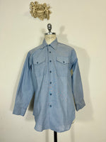 U.S NAVY Chambray SEAFARER Work Shirt 1980s / 90s