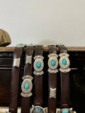 Western Concho Belt with Turquoise Accents