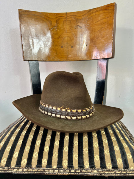 vintage John B.Stetson 3X Castor, Chapeau de cowboy occidental 7 1/8