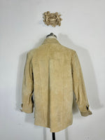 veste en cuir sable femme vintage « M »