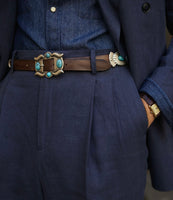 Western Concho Belt with Turquoise Accents