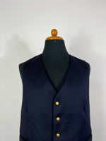 Vintage 80s Wool Vest Italian Navy