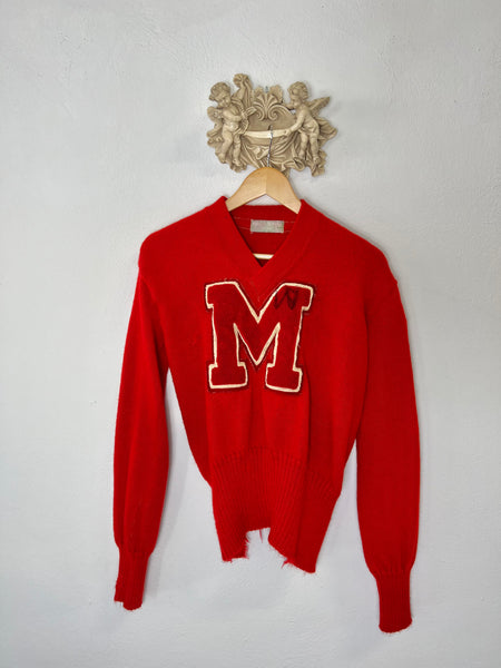 Vintage Imperial Art-Kote Knitwork Coaches Letter Sweater 1950's “S”