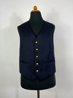 Vintage 80s Wool Vest Italian Navy